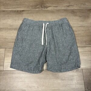 J Crew Linen Blend Dock Shorts Mens Medium Green 6" Inseam Drawstring